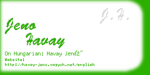 jeno havay business card